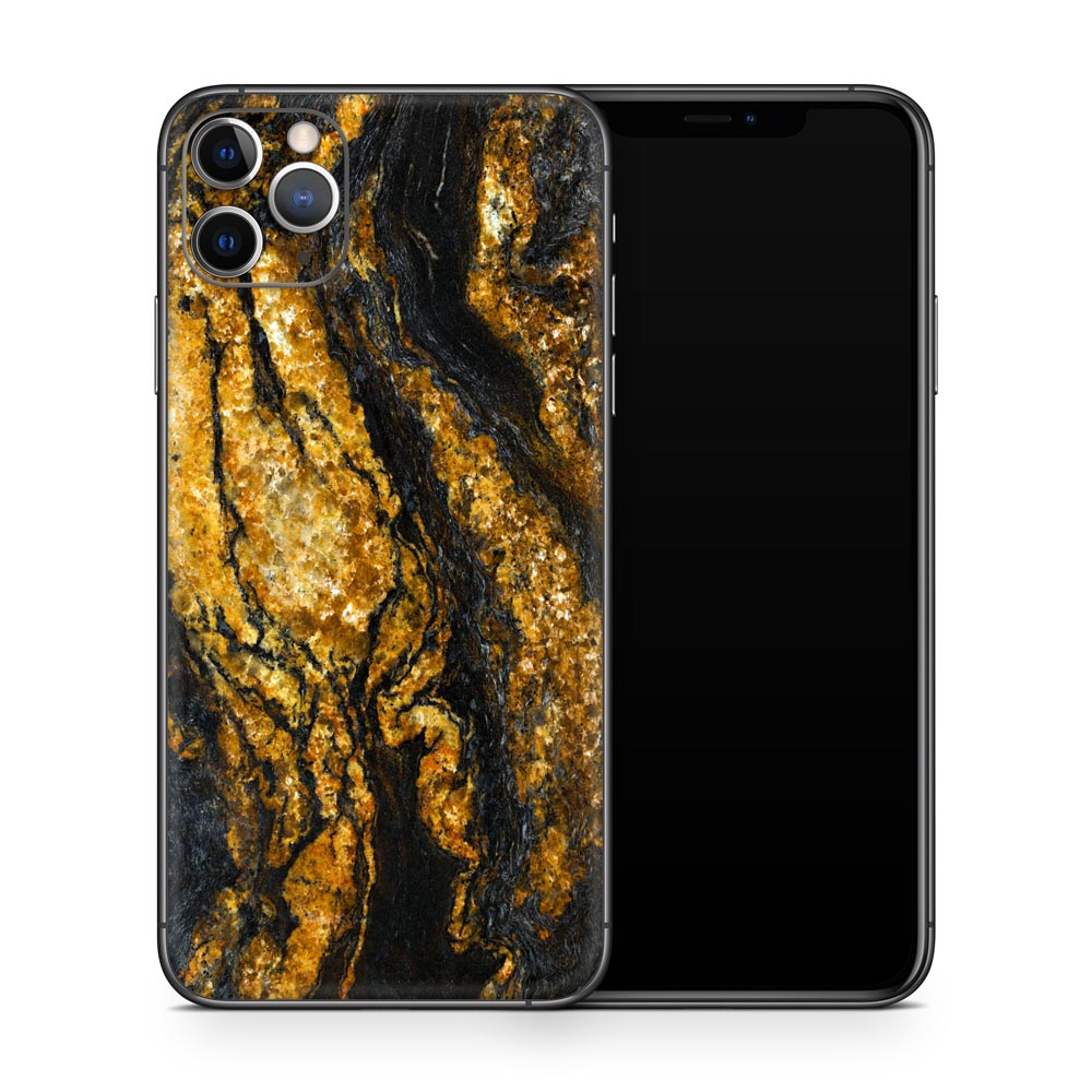 Black &amp; Gold Marble iPhone 11 Skin