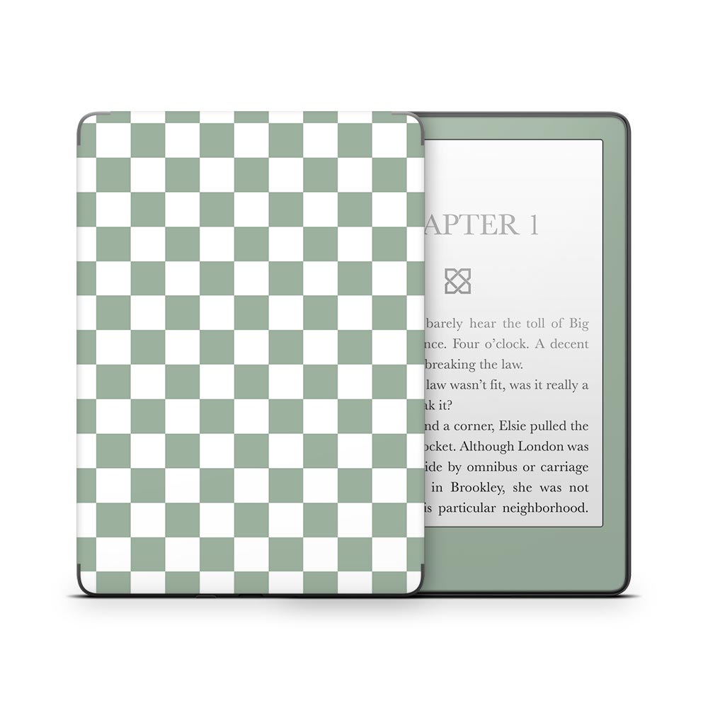 Sage Check Kindle Paperwhite Skin