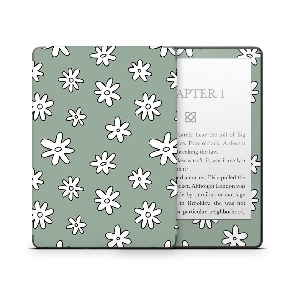 Sage Daisy Kindle Paperwhite Skin