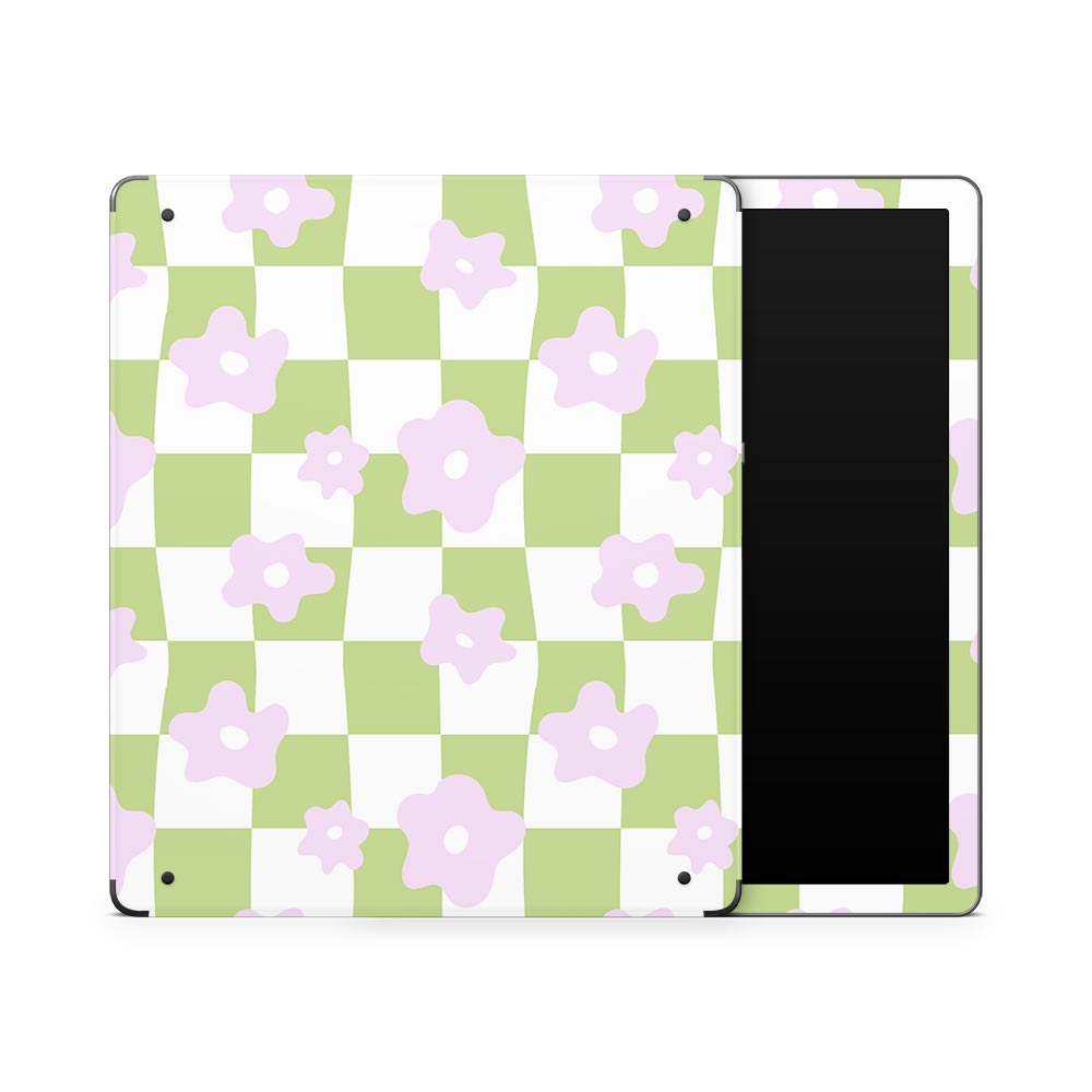 Floral Check Kindle Scribe Skin