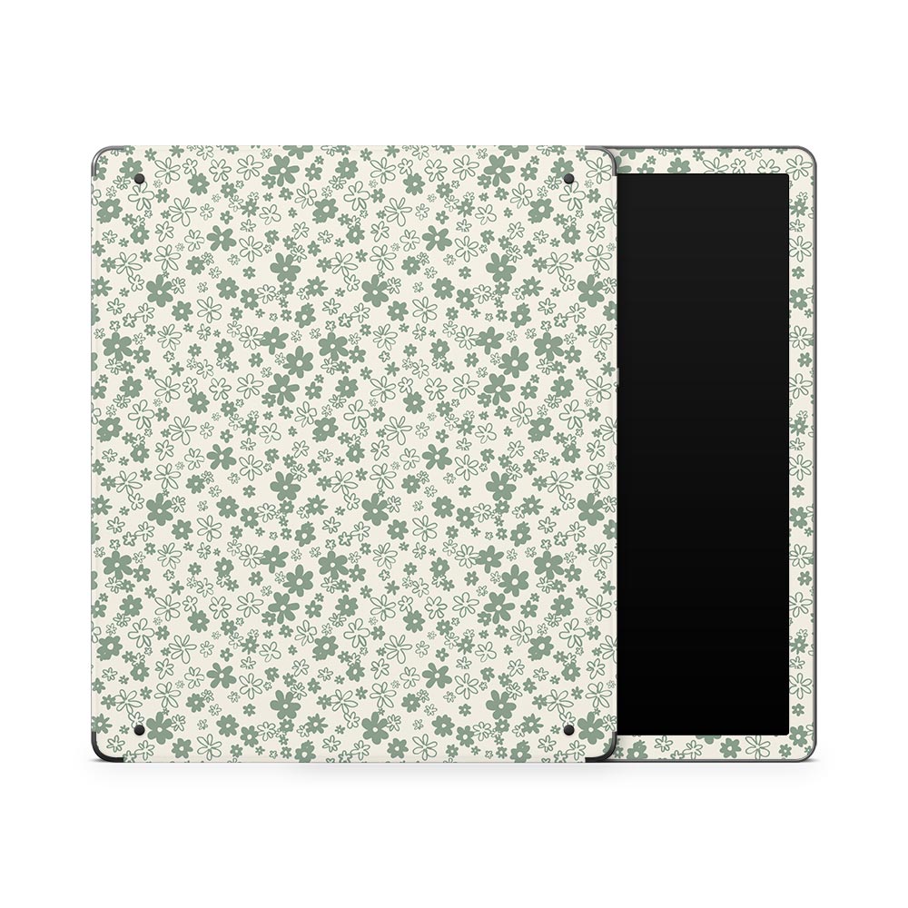 Sage Floral Kindle Scribe Skin