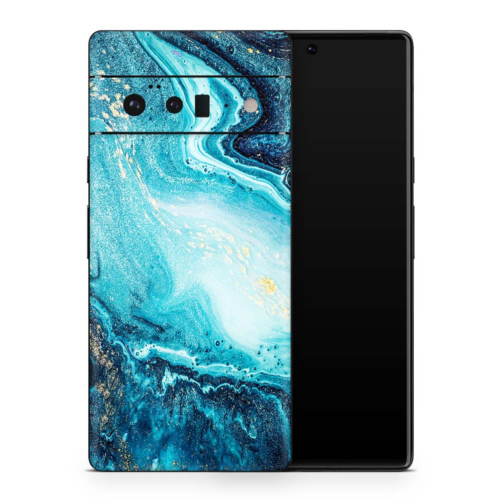 Blue River Marble Google Pixel 6 Skin