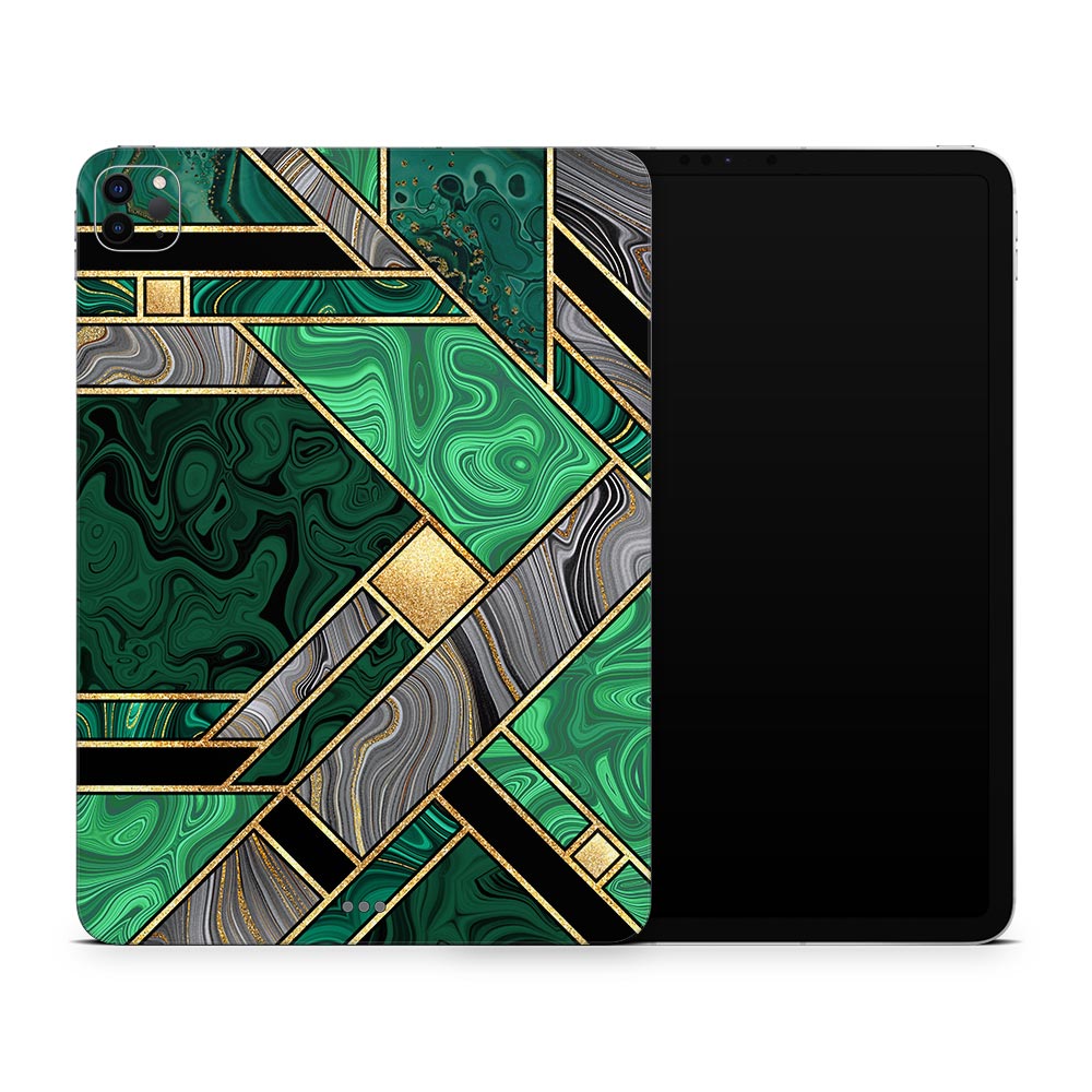 Green Art Deco Marble Apple iPad Pro 11 Skin