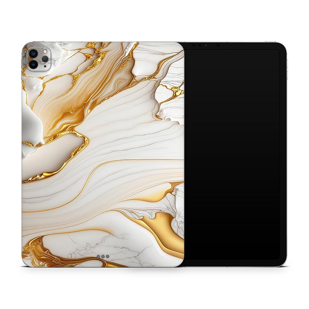 Gold Abstract Marble Apple iPad Pro 11 Skin