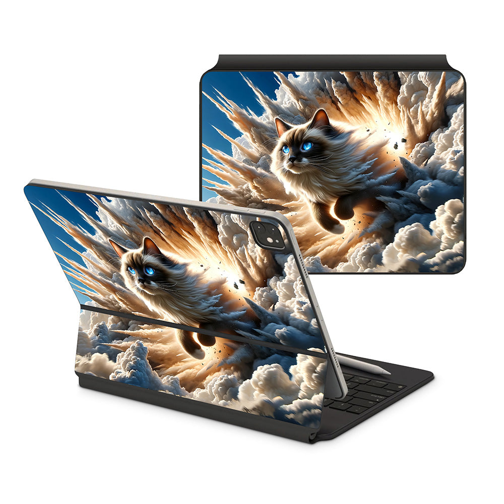 Cloud Bursting Cat iPad Magic Keyboard Skin