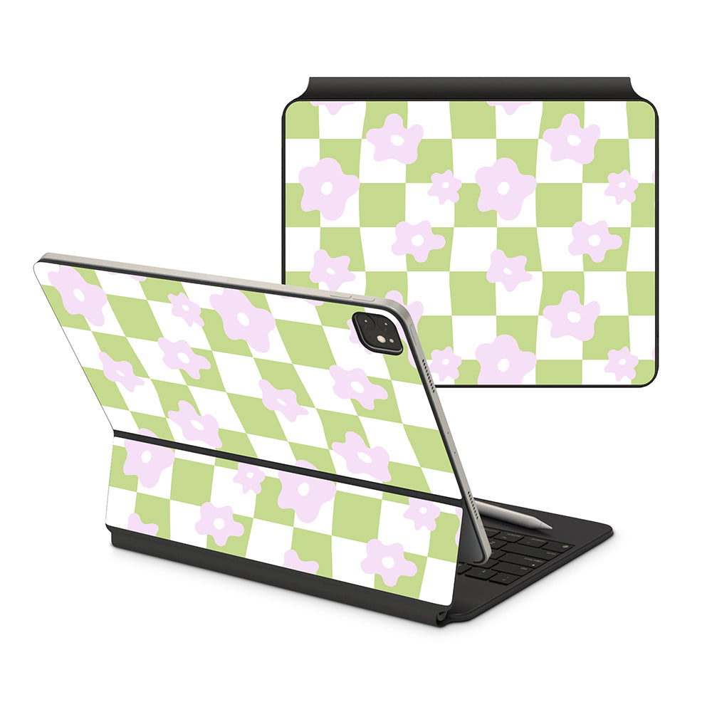 Floral Check iPad Magic Keyboard Skin