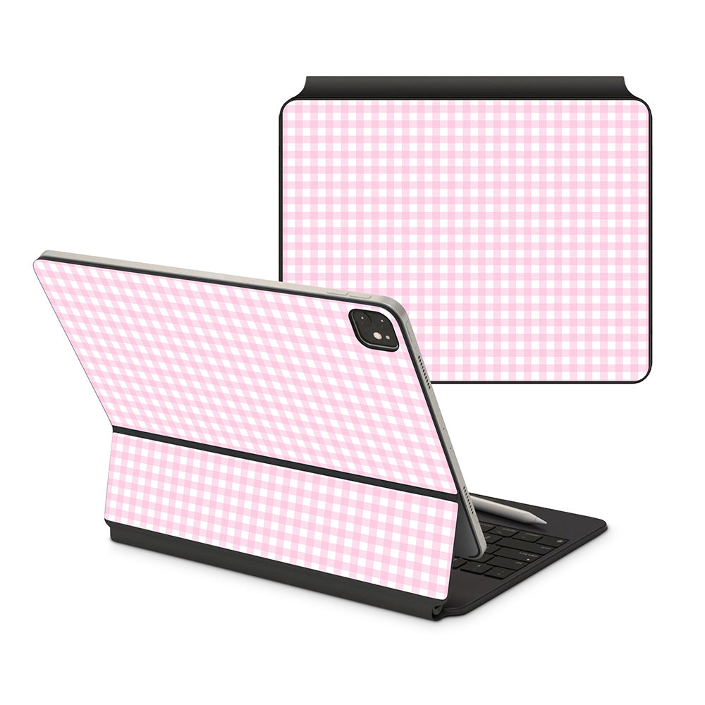 Pink Gingham iPad Magic Keyboard Skin