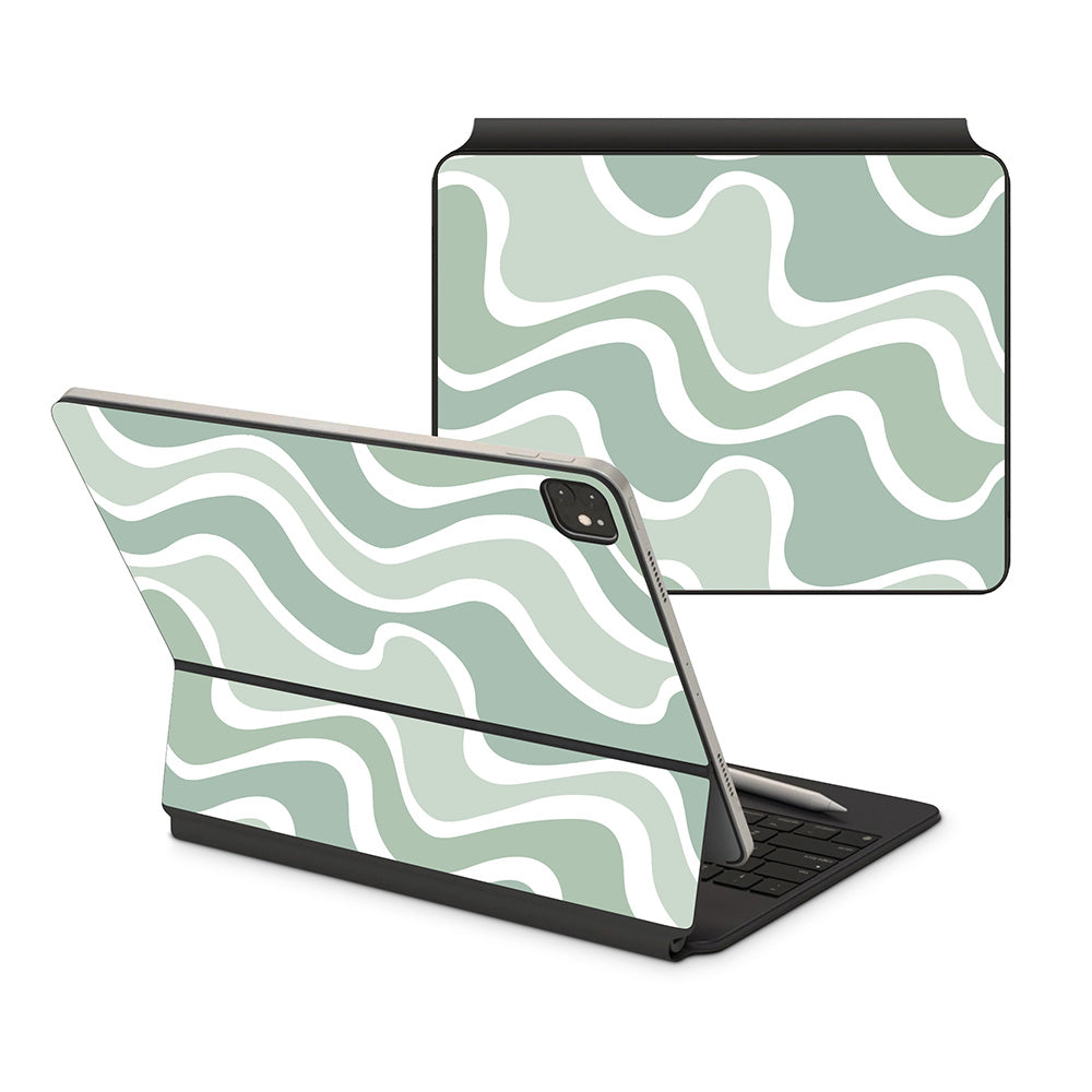 Sage Abstract iPad Magic Keyboard Skin