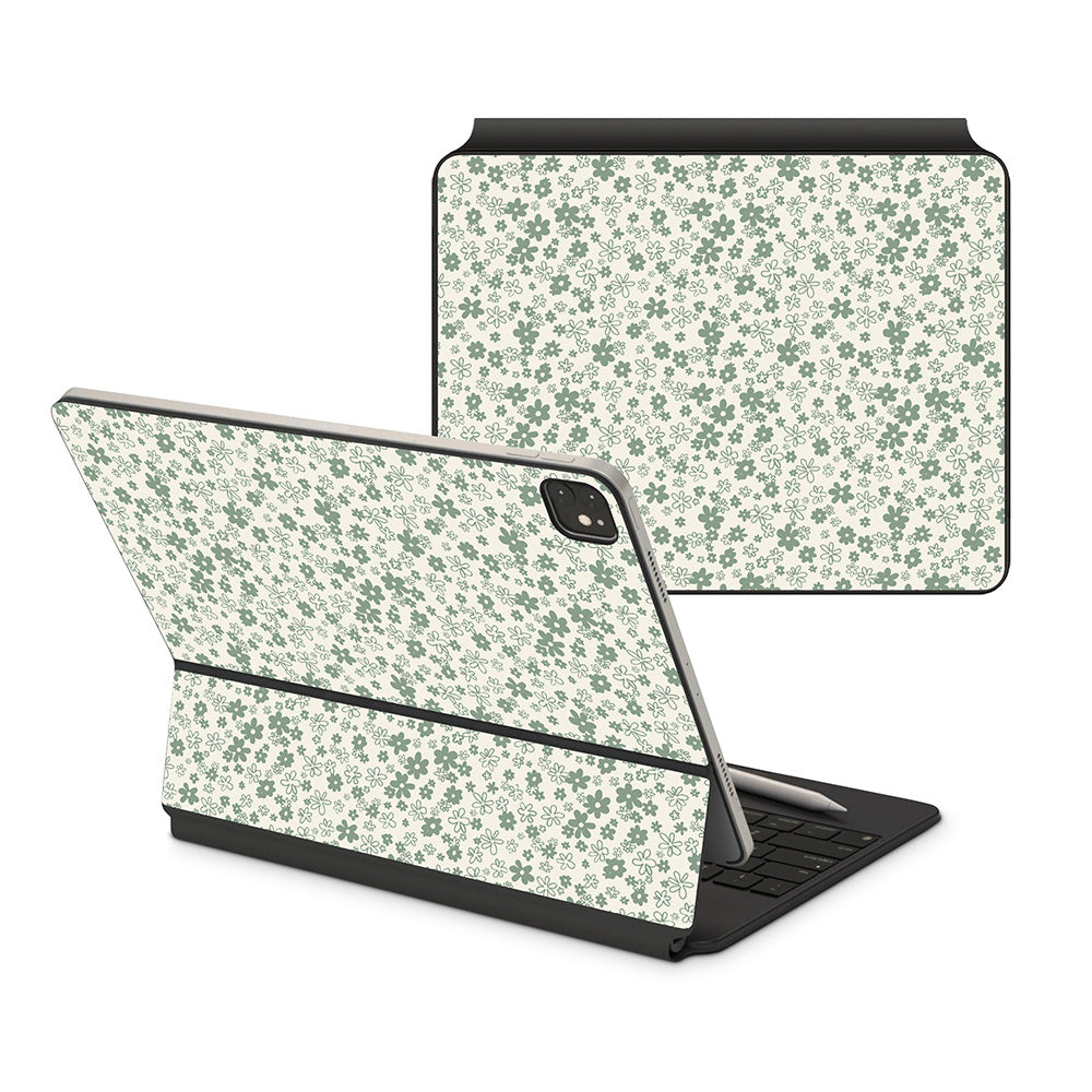 Sage Floral iPad Magic Keyboard Skin