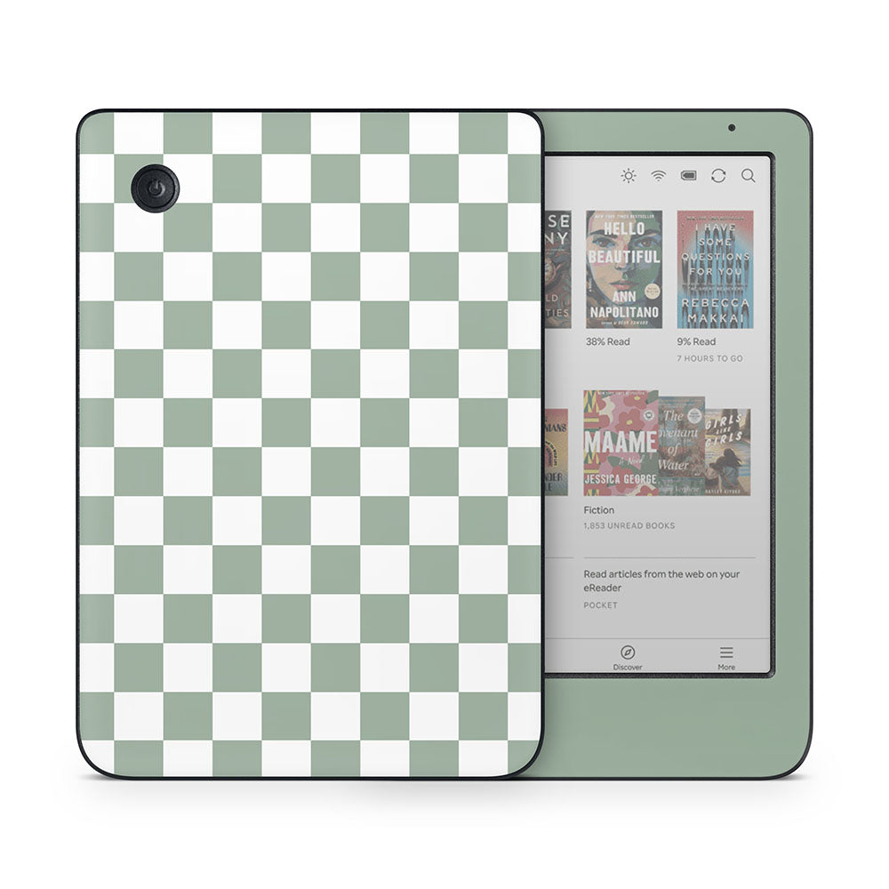 Sage Check Kobo Clara Skin