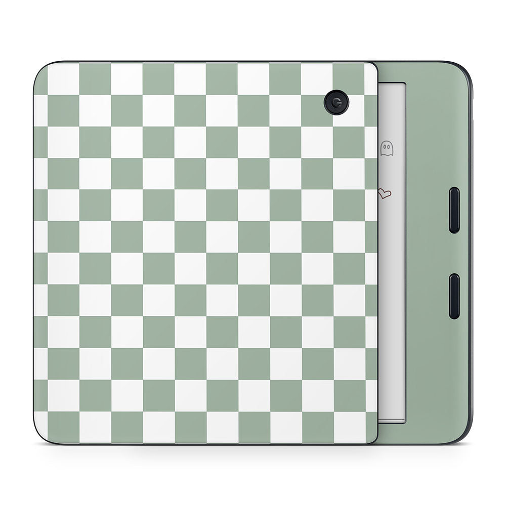 Sage Check Kobo Libra Skin