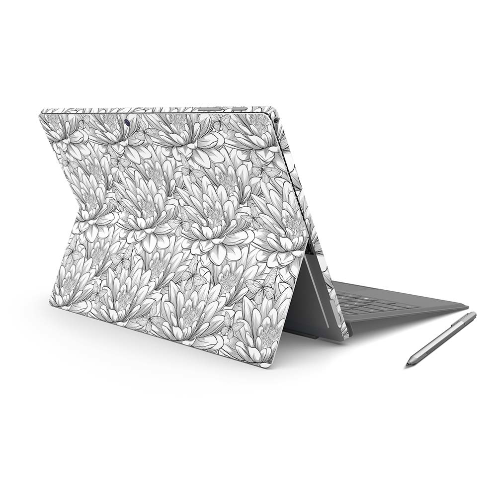 Floral Damask White Surface Pro Skin