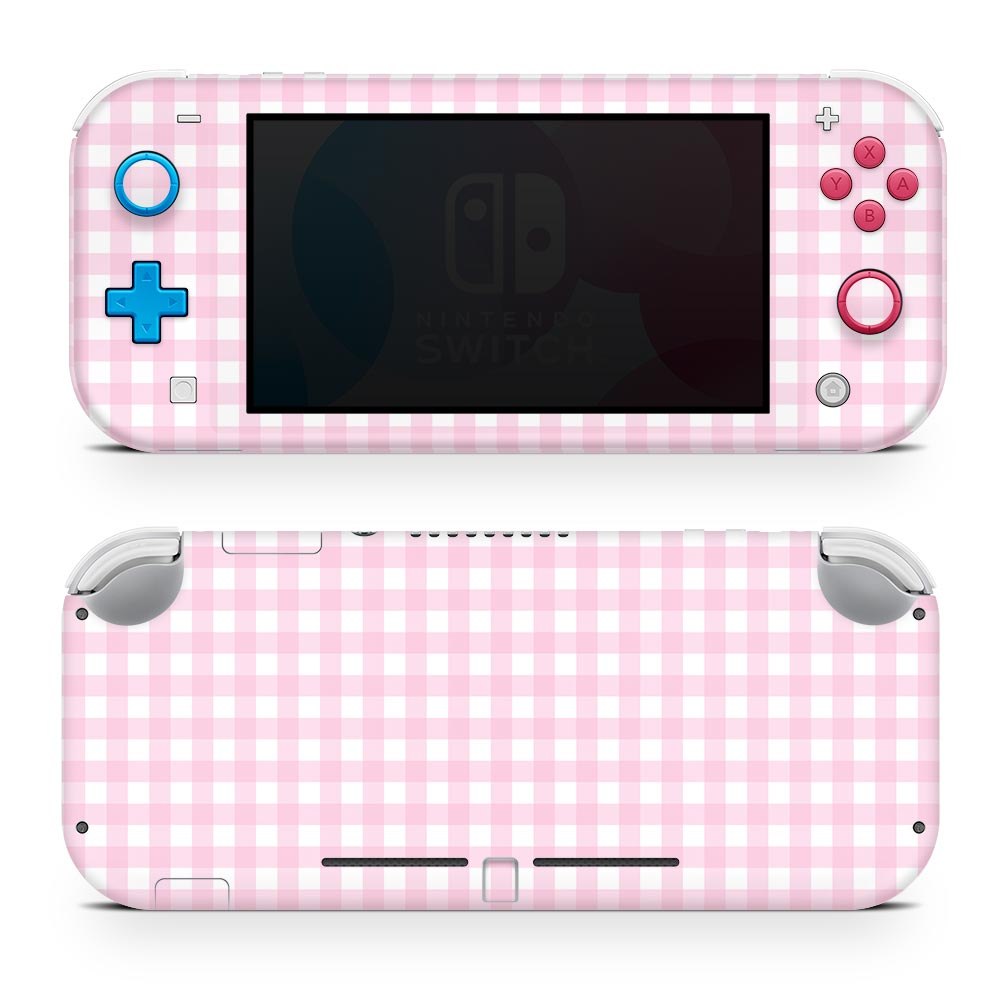 Pink Gingham Nintendo Switch Lite Skin