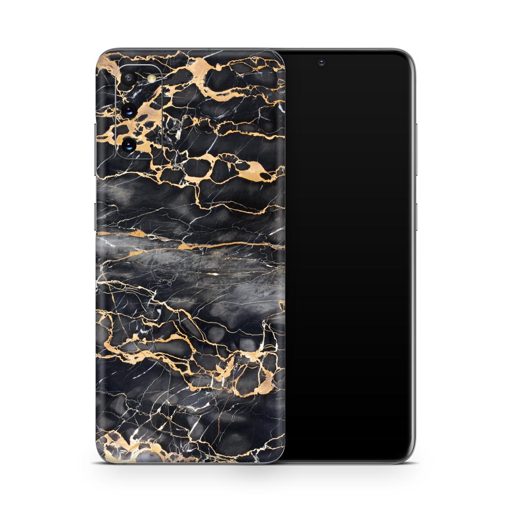 Slate Grey Gold Marble Galaxy S20 Skin