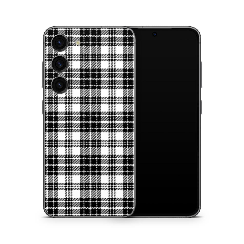 Black Plaid Galaxy S23 Skin