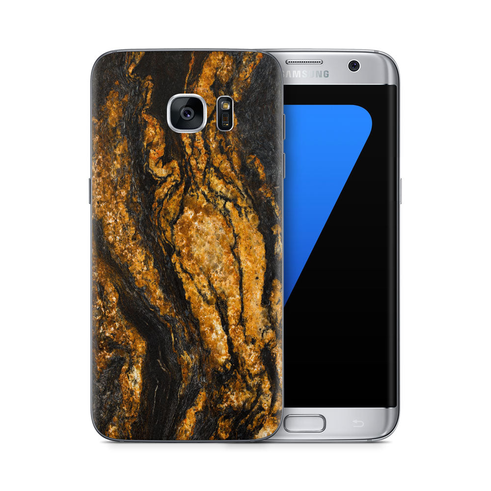 Black &amp; Gold Marble Galaxy S7 Skin