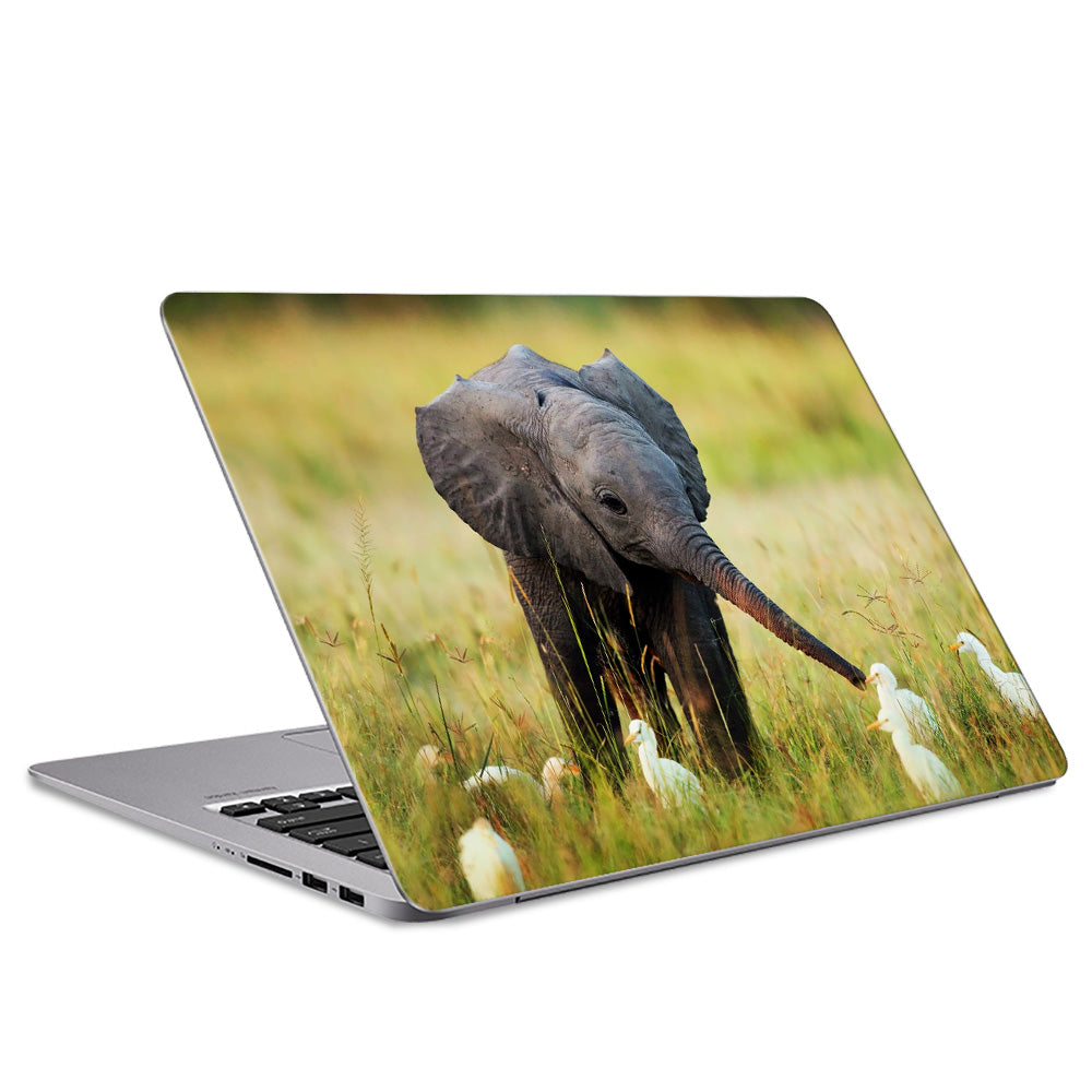 Baby Elephant with Ducks Laptop Skin