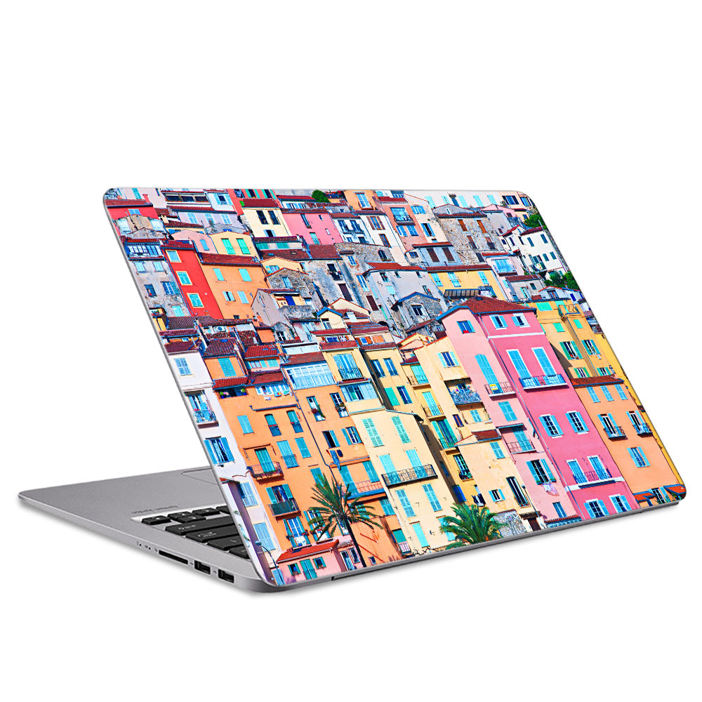 Menton Pastel Houses Laptop Skin