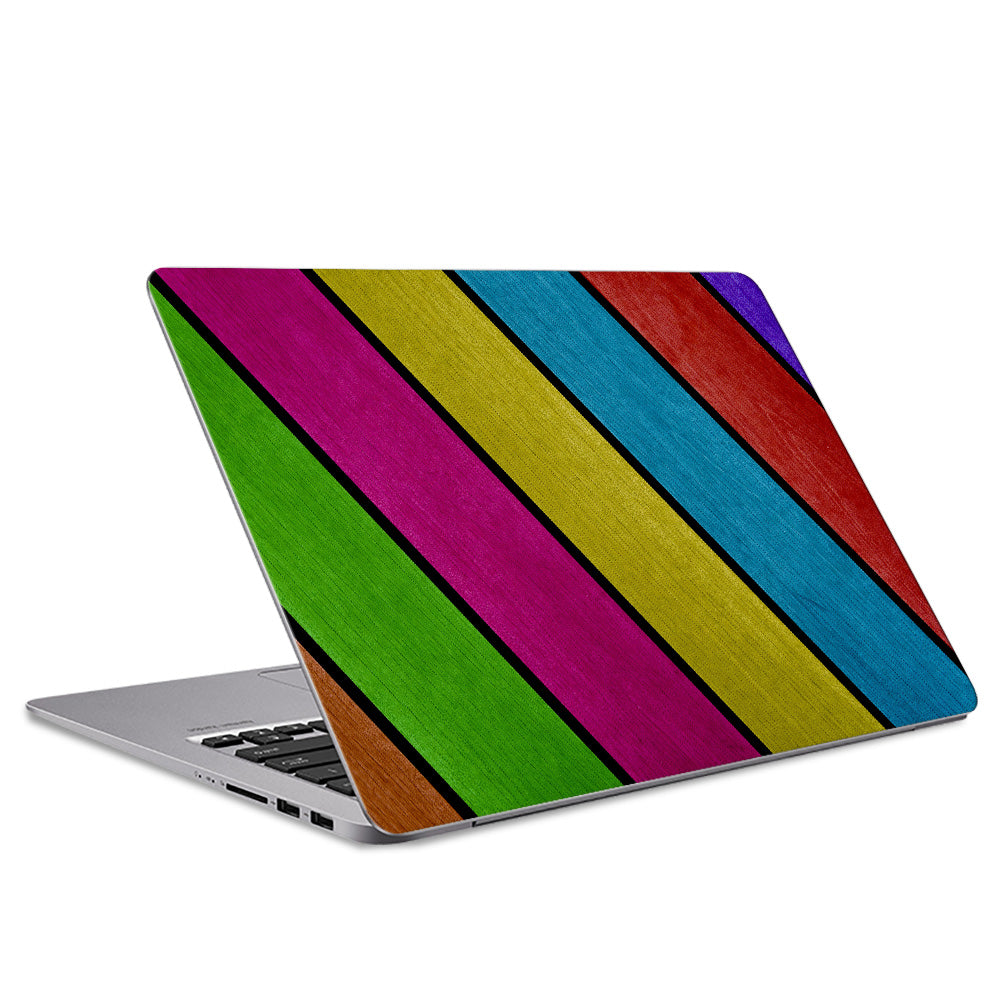 Neon Wood Panels Laptop Skin