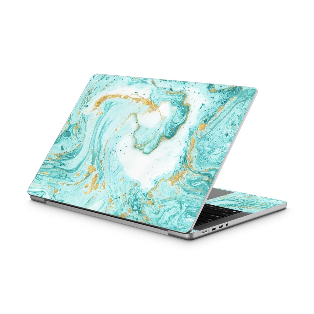 Ocean Marble Swirl MacBook Pro 14 Skin