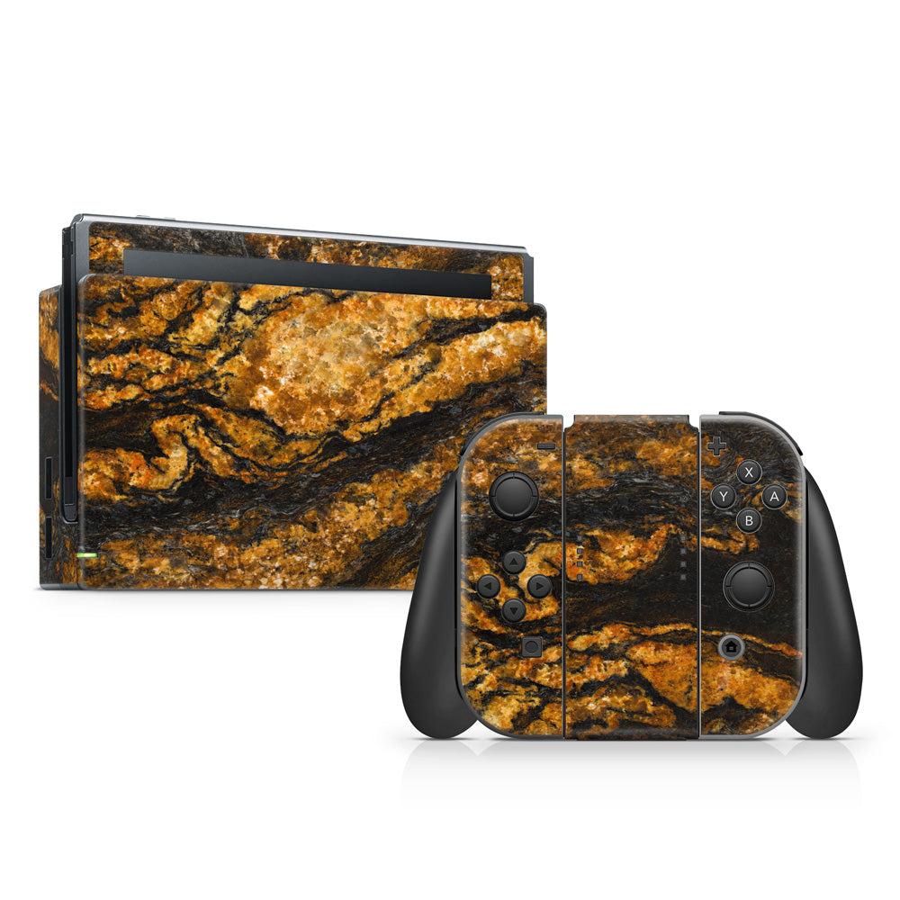 Black &amp; Gold Marble Nintendo Switch Skin