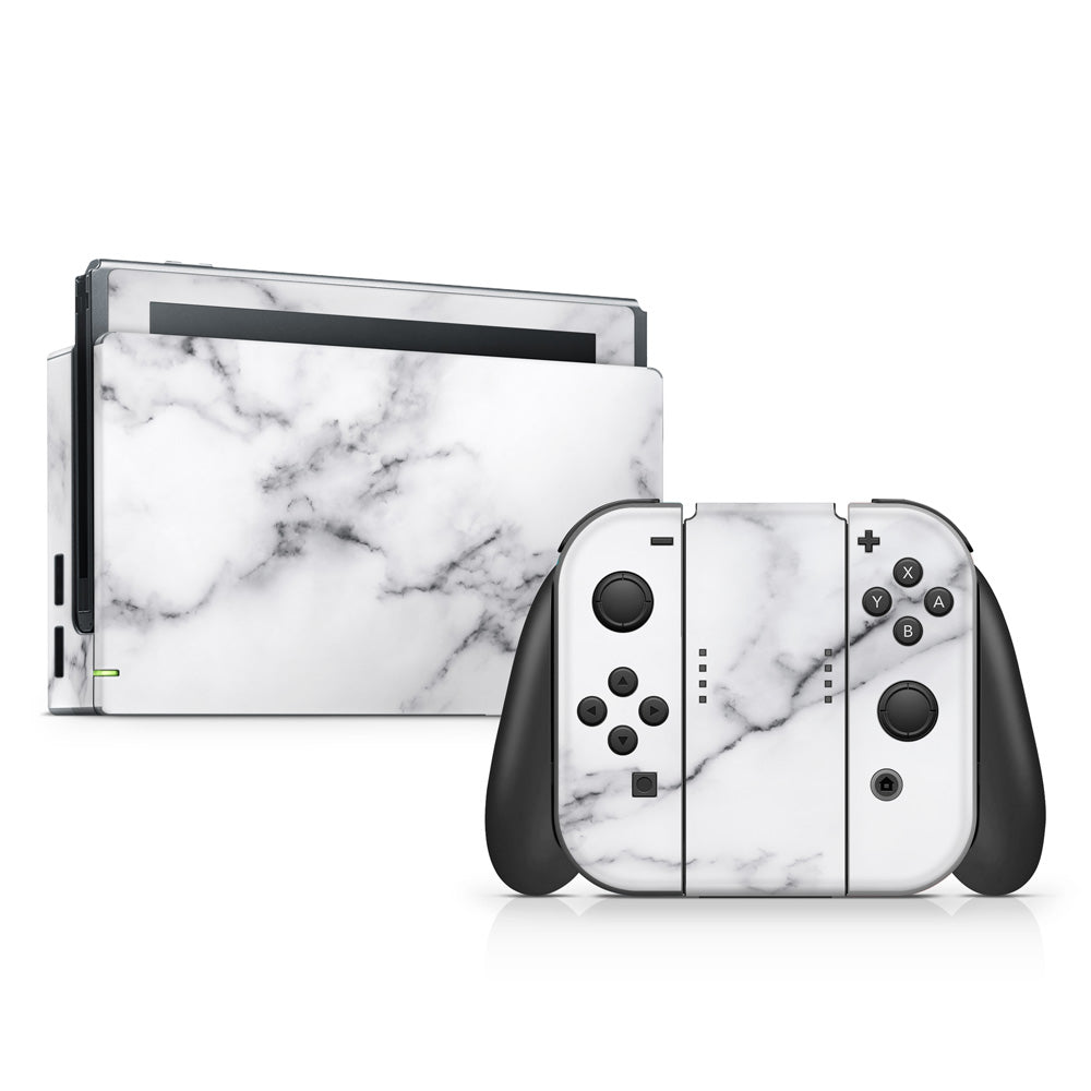 White Marble III Nintendo Switch Skin