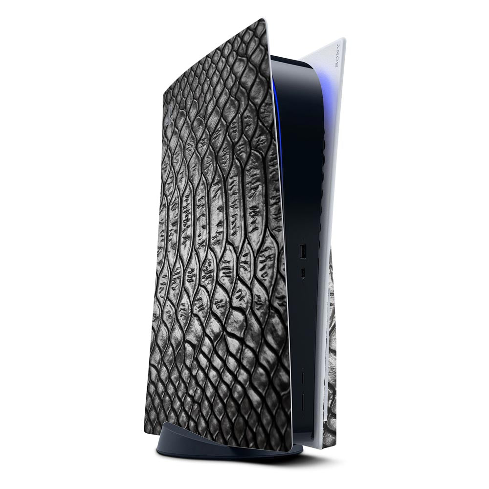 Black Snake Skin PS5 Disk Console Skin