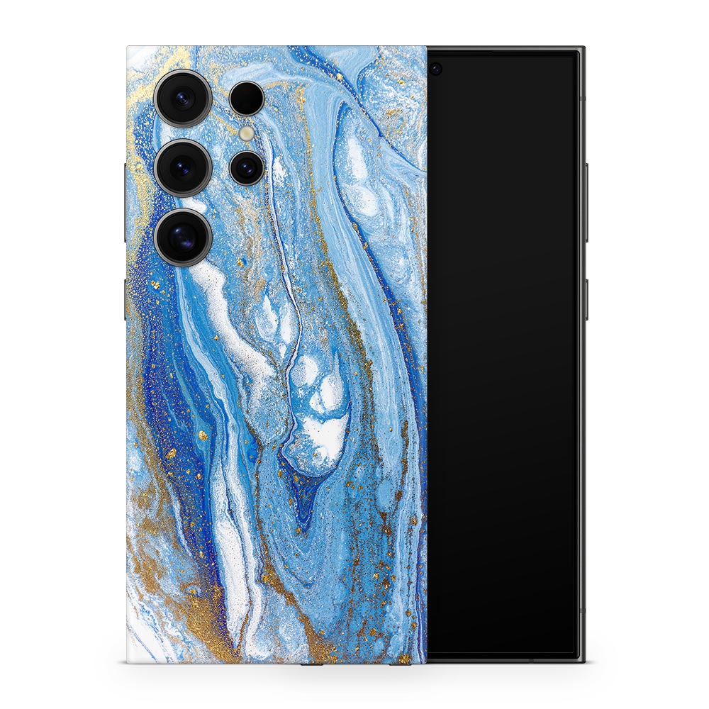 Blue Sprinkle Marble Galaxy S24 Skin