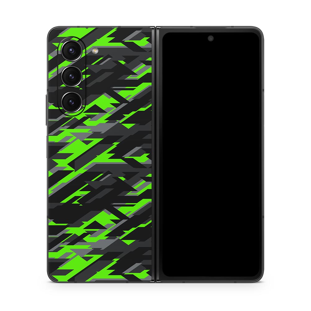 Green Geometric Camo Galaxy Z Fold 5 Skin