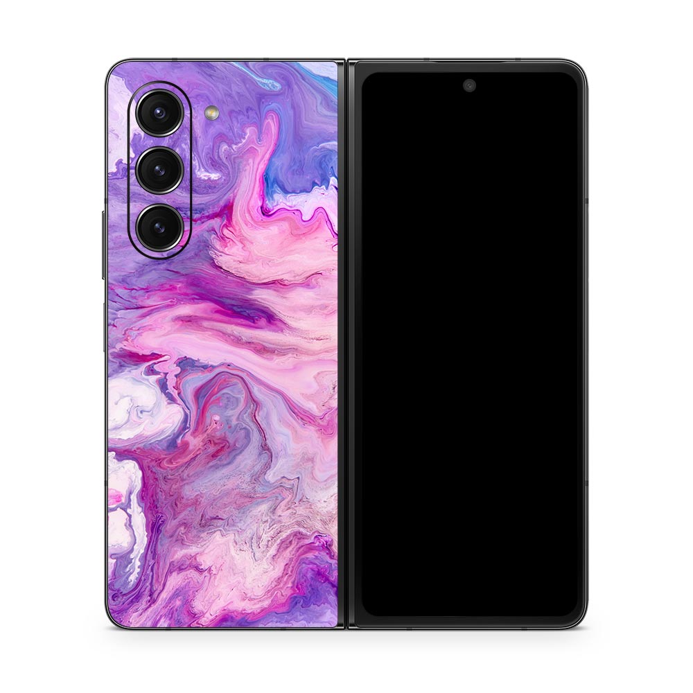 Purple Marble Swirl Galaxy Z Fold 5 Skin