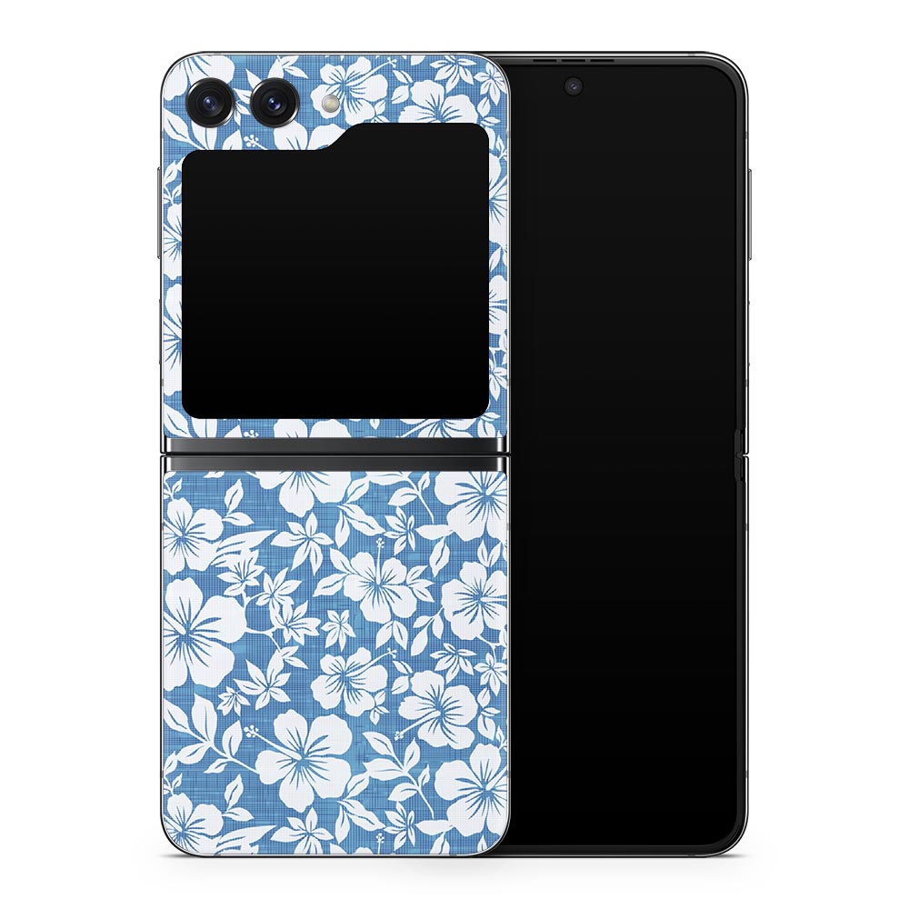 Hibiscus Blue Galaxy Z Flip 5 Skin