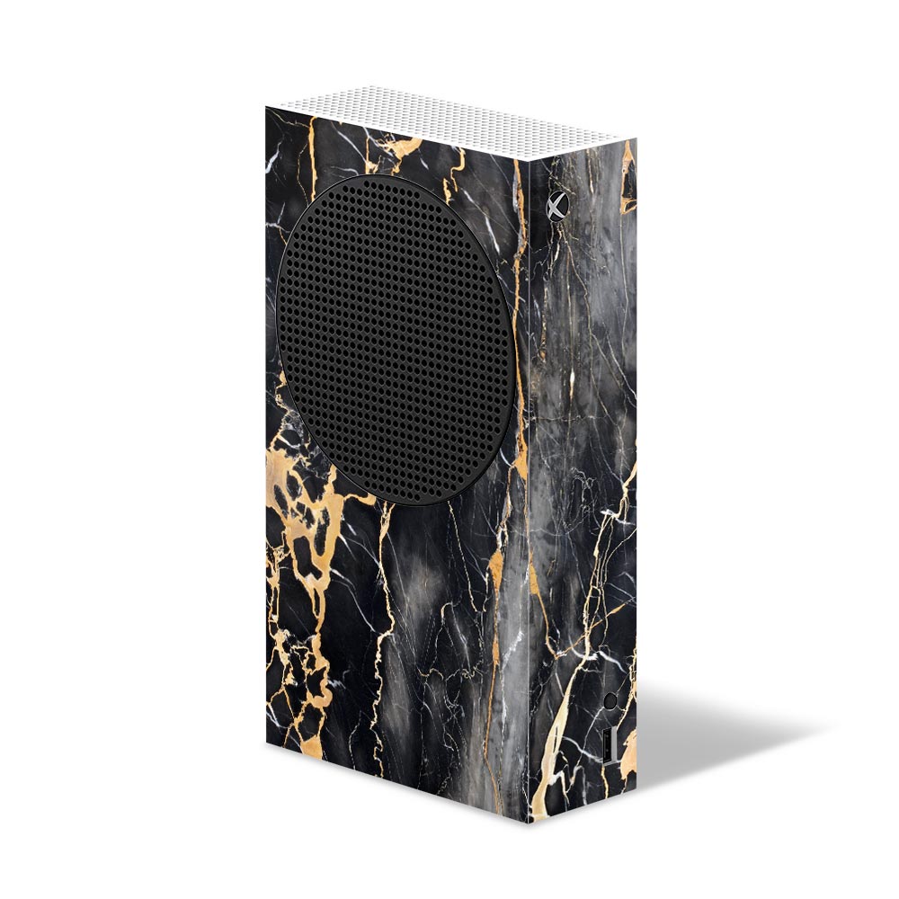 Slate Grey Gold Marble Xbox Series S Skin