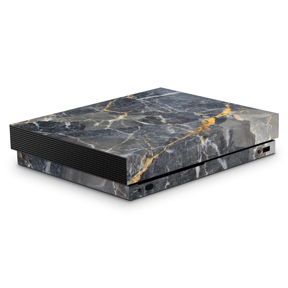 Slate Gold Marble Xbox One X Skin